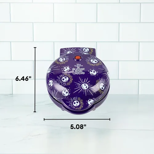 Miniatura 3 de Uncanny Brands Nightmare Before Christmas Jack Skellington Mini waflera - Pequeño aparato de cocina
