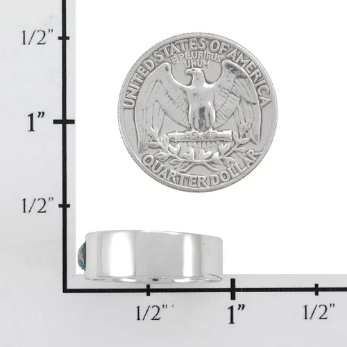 Miniatura 4 de Anillo turquesa de plata de ley 925 con piedras preciosas auténticas, tamaño 6 a 11