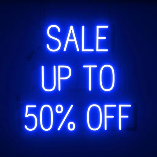 Miniatura 30 de SpellBrite Letrero de venta para empresas Señales relacionadas con la venta con aspecto de neón, luces LED blancas 16.3 x 6.3 pulgadas Blanco