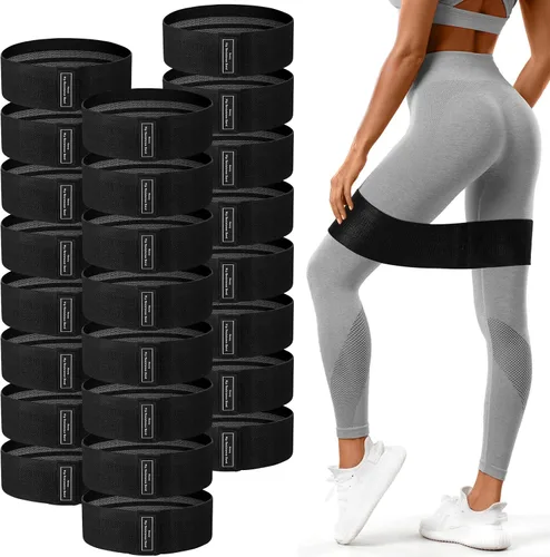 24 piezas de bandas de resistencia de tela para entrenamiento Bandas de ejercicio de fuerza para mujeres y hombres Bandas de resistencia elásticas