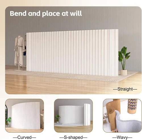 Miniatura 3 de Divisor de habitación de papel,Pantallas de privacidad plegables,Papel divisor de habitación de oficina empresarial,Pantalla de división portátil