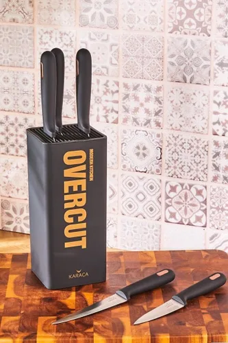 Miniatura 5 de Karaca Overcut Juego de cuchillos de 6 piezas, acero, cuchillo de cocina, fácil de limpiar, diseño elegante, juego de cuchillos afilados, práctico