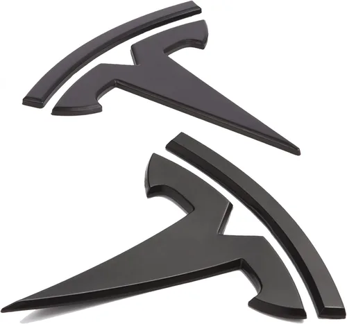 Nanaholy Accesorios para Emblema de Tesla Model Y Adhesivo 2PIEZAS/Set 2024 2023 2022 2021 2020, No es Compatible con la Nueva Versión Model Y Negro