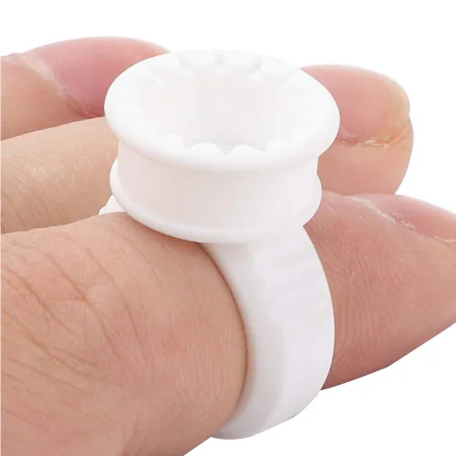 Miniatura 6 de Anillo de pegamento para extensiones de pestañas con soporte de pestañas en forma de U, taza de pegamento desechable para extensiones, paleta