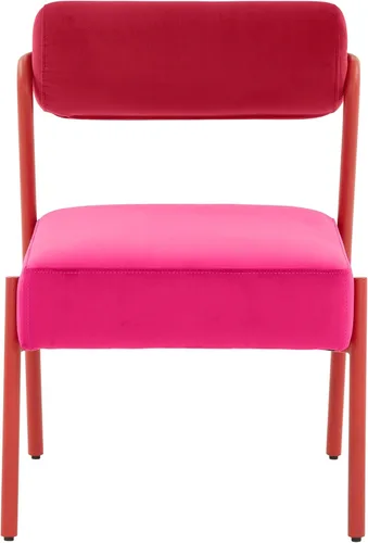 Miniatura 5 de Tov Furniture Jolene - Juego de 2 sillas de comedor de terciopelo rosa intenso