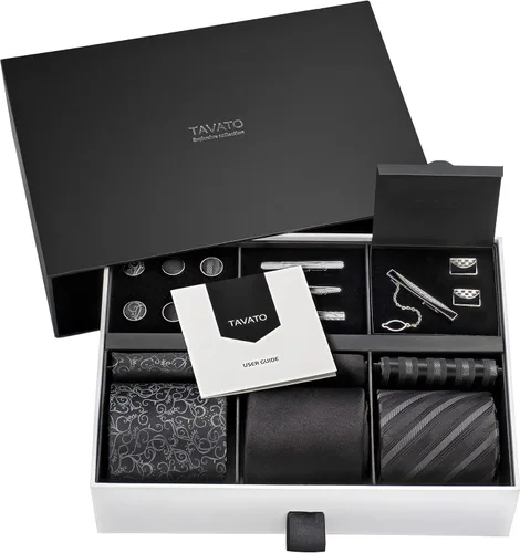 Miniatura 26 de Juego de corbata de regalo para hombre, corbata sedosa, bolsillo cuadrado, clips de corbata, gemelos para hombres