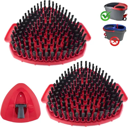 Miniatura 8 de Paquete de 2 cabezales de repuesto de cepillo de fregado compatibles con el sistema O Cedar Easywring de 1 tanque, 2 piezas de trapeador giratorio