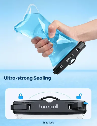 Miniatura 5 de Lamicall 2 piezas de bolsa impermeable para teléfono flotante - [Diseño suave 3D sin costuras] Funda impermeable IPX8 para teléfono celular
