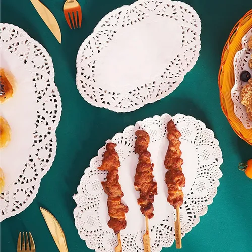Miniatura 7 de 250 piezas de encaje de papel, varios tamaños, decoración moderna de grado alimenticio a granel, añade elegancia a manualidades, café, pasteles