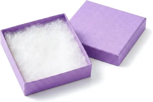 Miniatura 17 de TheDisplayGuys - Paquete de 100 cajas de cartón rellenas de algodón #10 para joyas, color morado lavanda (1.9 x 1.3 x 0.7 pulgadas), para envío