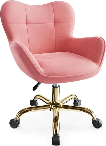 Miniatura 9 de Silla de tocador con ruedas, bonitas sillas de escritorio de oficina en casa, altura ajustable para sala de estar, dormitorio, pequeña silla