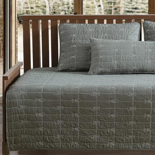 Miniatura 4 de Eddie Bauer - Juego de cama de día, ropa de cama reversible de algodón con fundas a juego y funda de almohada decorativa, juego de cama de lujo