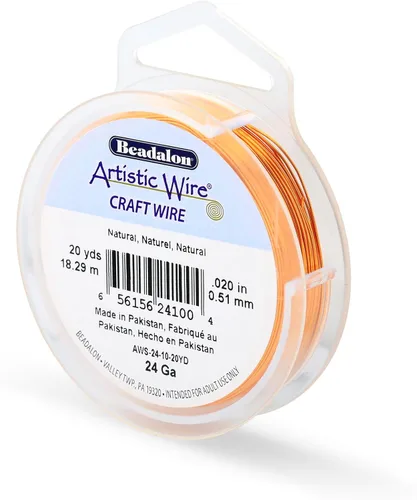 Miniatura 118 de Artistic Wire, alambre para manualidades de calibre 22 bañado en plata, resistente a las manchas, color cobre, blanco, 9,1 m