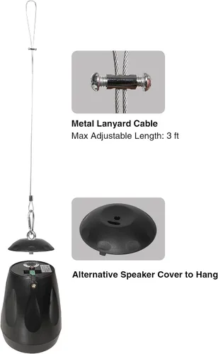 Miniatura 6 de Sound Town Paquete de 2 altavoces colgantes de 4 pulgadas para todo tipo de clima, IP66, montaje en pared, paisaje, 70V/100V/8-Ohm, altavoz