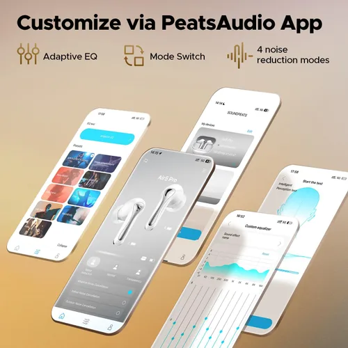 Miniatura 7 de SoundPEATS Air5 Pro Auriculares inalámbricos Hi-Res, LDAC y aptX Lossless, sonido de grado audiófilo con escenario de sonido amplio, 37H de tiempo