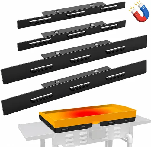 Grisun Protectores de viento para parrilla Blackstone de 28 pulgadas, protectores magnéticos de viento de acero con recubrimiento en polvo para