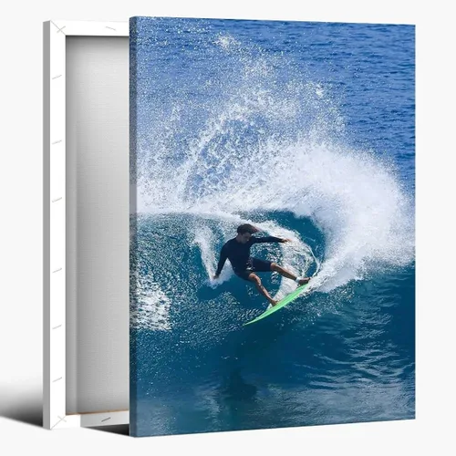 Miniatura 14 de Póster de surf oceánico azul de los años 90, arte de pared de verano y playa, surfista costero, hombres, deportes extremos de agua, impresiones