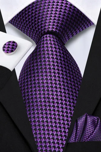 Miniatura 254 de Dubulle Corbata tejida de cachemira para hombre y gemelos de pañuelo para hombre, conjunto de gemelos para boda formal y negocios