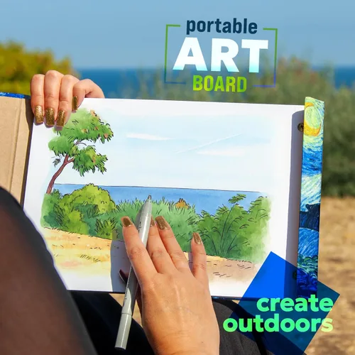 Miniatura 4 de Bloc de papel para acuarela, tapa dura magnética, papel de acuarela 100% algodón, prensa en frío de 200 GSM, 40 hojas, cuaderno de bocetos de Noche
