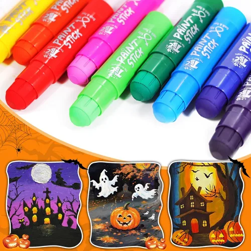 Miniatura 2 de TBC The Best Crafts Barras de pintura, 24 colores clásicos, lavables, no tóxicos, varillas de pintura al temple para niños y estudiantes