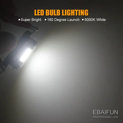 Miniatura 6 de EBAIFUN Bombilla LED DE3175 de 31mm Blanca 6000K 12V Luz de Festón Súper Brillante 3175 DE3021 DE3022 Aplicación para Luces Interiores del Automóvil