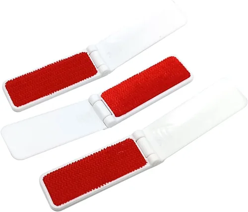Miniatura 2 de GARASANI Paquete de 3 cepillos de plástico portátiles y plegables para ropa, removedor de pelo de mascotas, manual para sofá, cama, limpieza