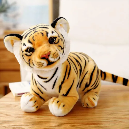 Miniatura 7 de Berry President Juguetes de peluche de tigre, juguetes de peluche de tigre sentado, peluche realista para niños y niñas (amarillo, 9.4 pulgadas)