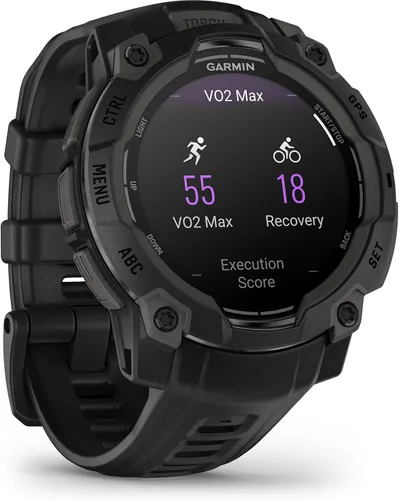 Miniatura 2 de Garmin Instinct® 3 50mm, pantalla AMOLED, reloj inteligente GPS resistente para exteriores, bisel reforzado con metal, linterna incorporada, hasta