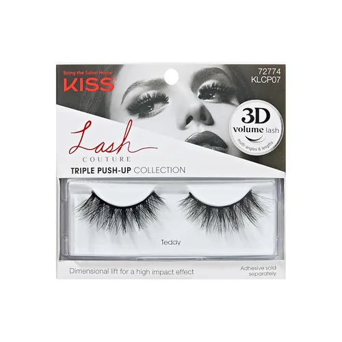 Miniatura 12 de KISS Pestañas postizas Triple Push-Up, 'Babydoll', de 0.47 a 0.55 pulgadas, incluye 4 pares de pestañas postizas, fáciles de aplicar, racimos