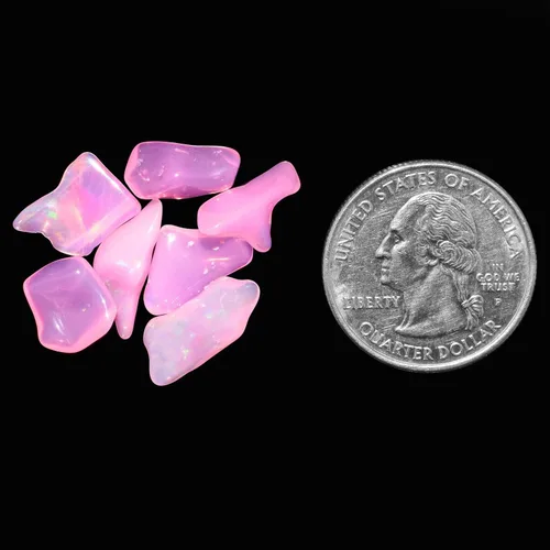 Miniatura 5 de 7 piezas de piedras preciosas naturales de ópalo etíope rosa orgánico, cristal curativo de chakras, cristales ásperos y piedras preciosas piedra