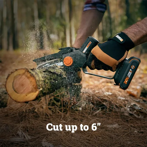 Miniatura 2 de Worx Sierra de poda inalámbrica de 20 V, de 5 pulgadas, sin escobillas, sin escobillas, motosierra eléctrica ligera de 33 pies/s, motosierra