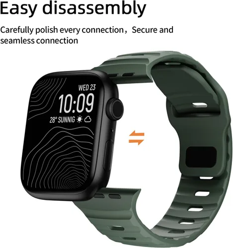Miniatura 4 de Correa de silicona impermeable compatible con Apple Watch Ultra de 49mm 46mm 45mm 44mm 42mm 41mm 40mm 38mm, bandas deportivas para hombres y mujeres