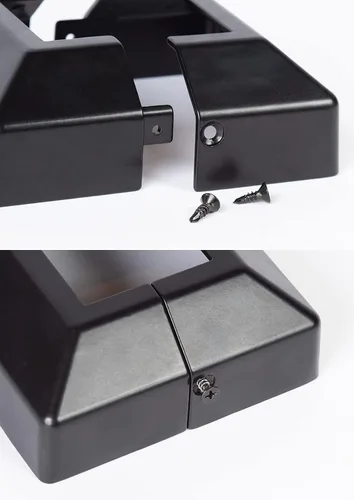Miniatura 2 de Placa de cubierta de poste para brida de piso de 2 pulgadas, 2 piezas, zapato base de brida para barandillas, cubierta de falda de poste, negro