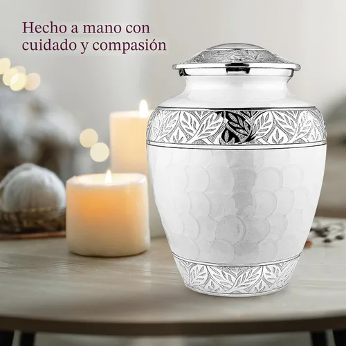 Miniatura 5 de Trupoint Memorials Urna de cremación para cenizas para mujeres y mujeres, urnas para cenizas humanas macho, urna funeraria grabada de madreperla