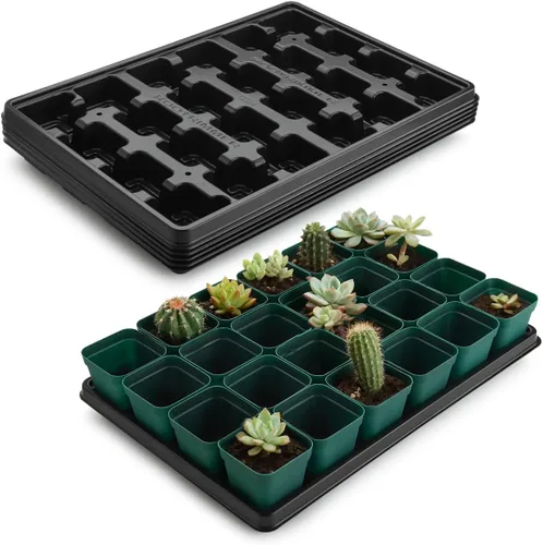 Miniatura 16 de RooTrimmer Paquete de 5 Bandejas para Vivero, Bandeja para Plantas con Capacidad de Transporte y Soporte para Macetas de 24 Celdas, Bandeja