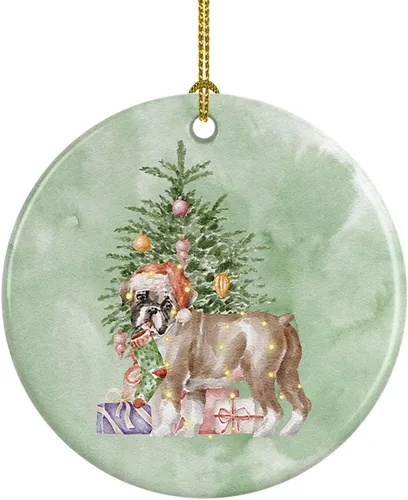 Miniatura 33 de Caroline's Treasures Bulldog, Bulldog inglés #2 y árbol de cerámica adorno colgante para árbol de Navidad, decoración colgante para el hogar