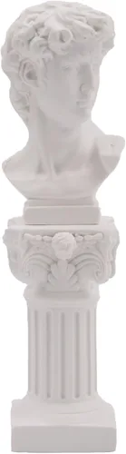 Estatua griega de David busto mitología escultura mini pilares romanos columnas griegas figura de cabeza de David para decoración de oficina romana