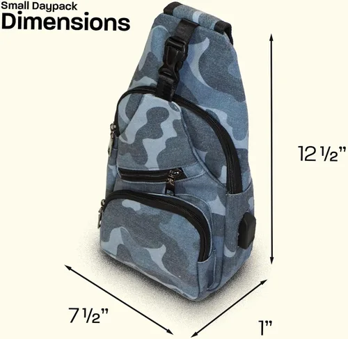 Miniatura 28 de Nupouch Mochila cruzada antirrobo, carga USB, mochila ligera para viajes, senderismo, todos los días