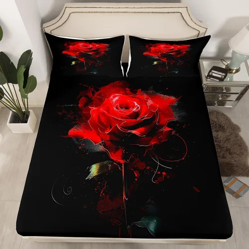 Miniatura 9 de Manfei Sábana bajera ajustable musical tamaño individual, juego de ropa de cama con estampado de notas musicales retro para niños y niñas, Marrón