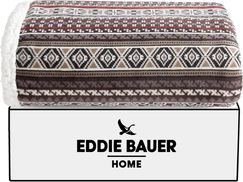 Miniatura 7 de Eddie Bauer - Manta, Forro Polar Cepillado y Sherpa de Felpa Suave para Ropa de Cama, Manta para Sofá y Cama (Rojo Sicomoro, 50" x 60")