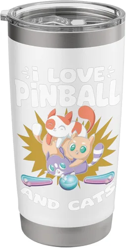 Miniatura 8 de Pinball and Cats 90s Nostalgia Pinball Wizard Pet Cat Lover Stainless Steel Insulated Tumbler