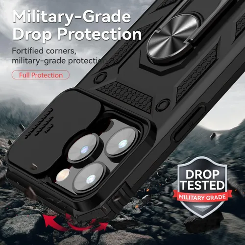 Miniatura 5 de Funda magnética compatible con iPhone 14 Pro de 6.1 pulgadas, funda magnética para iPhone 14 Pro con cubierta de cámara y soporte de grado militar