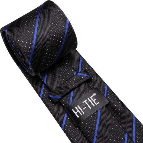 Miniatura 18 de Hi-Tie Corbata clásica de cachemira para hombre con pañuelo y gemelos a cuadros