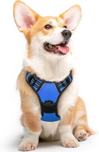 Miniatura 65 de Eagloo Arnés para perro pequeño, sin tirones, chaleco de servicio con tiras reflectantes y asa de control, ajustable y cómodo para caminar, arnés