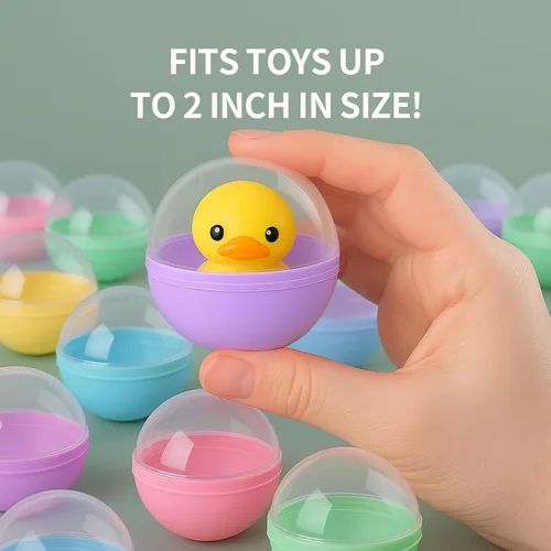 Miniatura 3 de 50 Cápsulas de Máquina Expendedora de Colores de 2 Pulgadas, Cápsulas de Máquina de Chicles, Recipiente de Bolas de Plástico, Bolas Rellenables