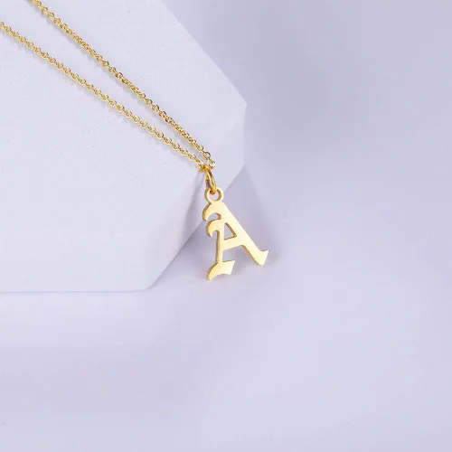 Miniatura 2 de Collar con dije de letra de inicial para mujer, chapado en oro de 18 quilates, para dama de honor, regalo para niñas