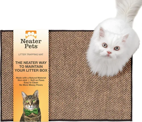 Miniatura 10 de Neater Pets - Tapete de yute para atrapar arena para gatos, atrapa el desorden de la arena de la caja de arena de gatitos para proteger los suelos