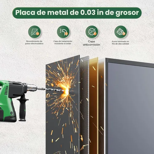 Miniatura 8 de Letaya Armarios de Almacenamiento de Metal con Puerta con Cerradura y 5 Estantes Ajustables, Gabinetes de Organización de Herramientas de Garaje