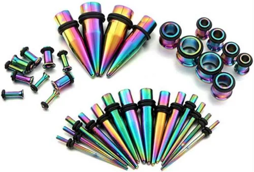 Miniatura 2 de Kjiasiw Juego de 36 piezas de 14G-00G de acero inoxidable para estirar de 14G-00G