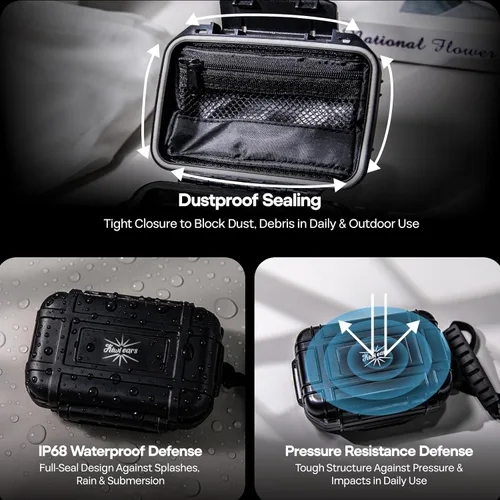Miniatura 5 de Linsoul Kiwi Ears SONICAP - Estuche impermeable para auriculares, caja de almacenamiento rígida para IEM con forro de EVA, bolsa de transporte dura